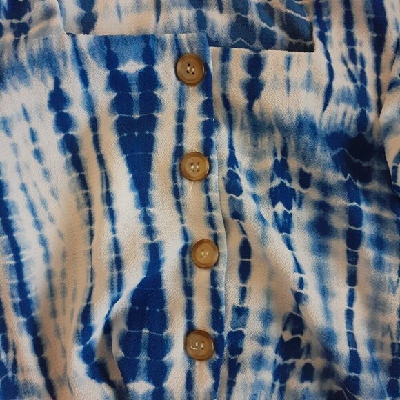 Speechless Kids Girl's Size 7 Blue White Tie Dye Shirt Skort Two Piece Boho Set - Picture 4 of 14